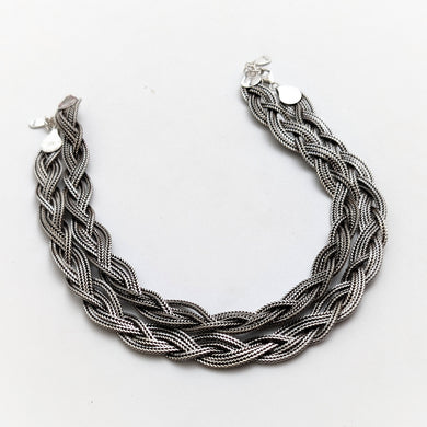 Braided silver anklets