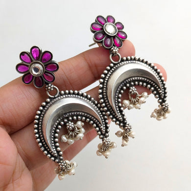 Traditional silver earrings