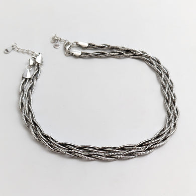 Braided silver anklets
