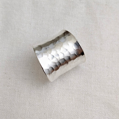 Beaten silver ring