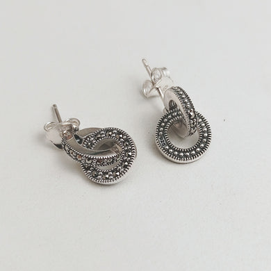 Dual ring marcasite studs