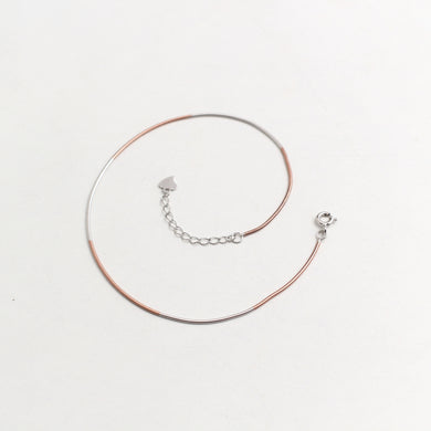 ROSE GOLD AND SILVER ANKLET