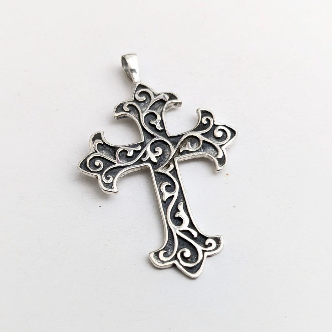 Celtic silver cross pendant