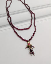 Garnet necklace wtih kundan pendant