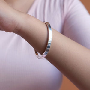 High polish openable silver bangle