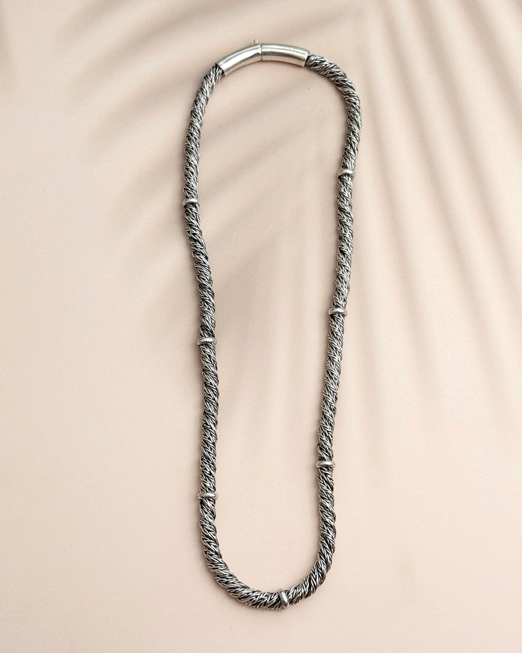 Silver rope necklace