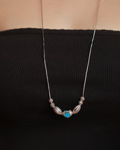 Silver bead necklace with Turquiose and silver bead