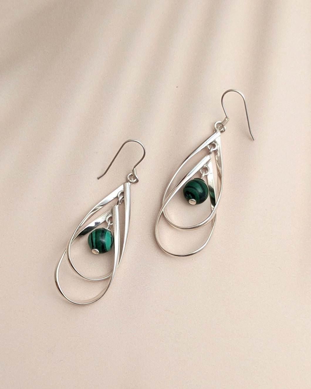 Malachite drop earrings