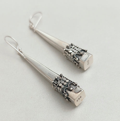 Fine Conical silver earrings