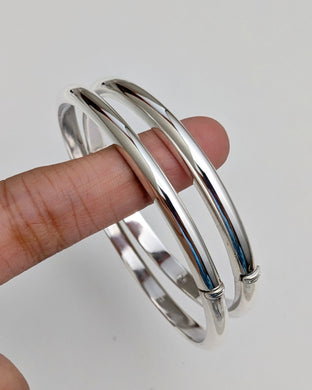 Silver openable bangles