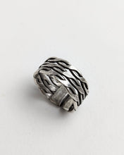 3 row silver ring