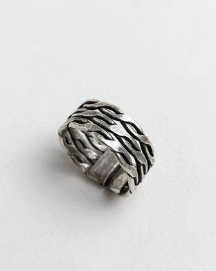 3 row silver ring