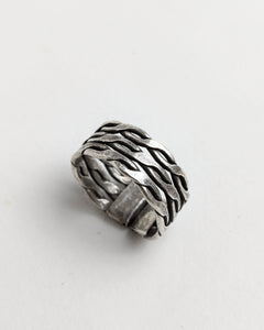 3 row silver ring
