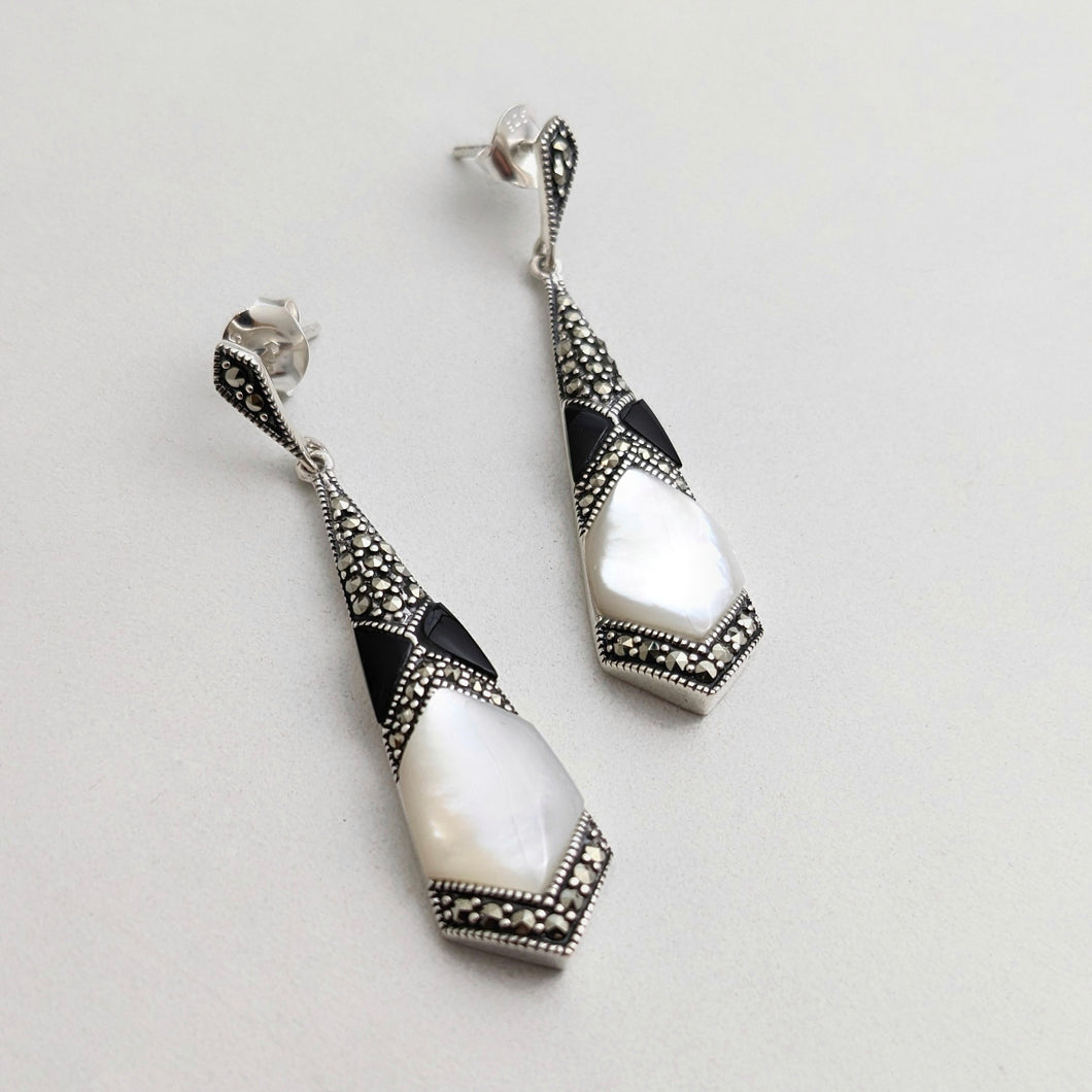 Black and white earrings