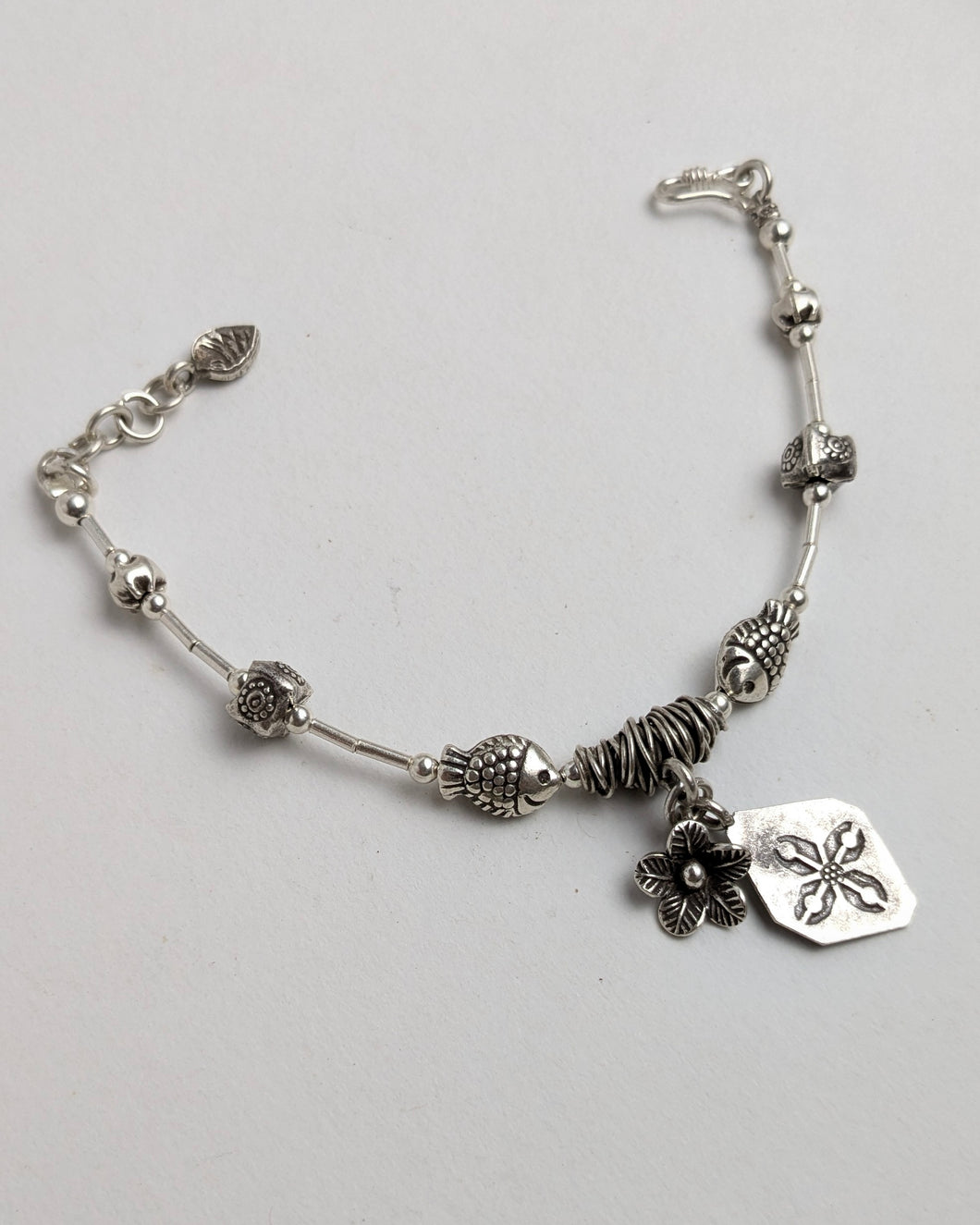 Silver charm bracelet