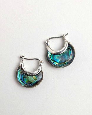 Abalone hoop earrings