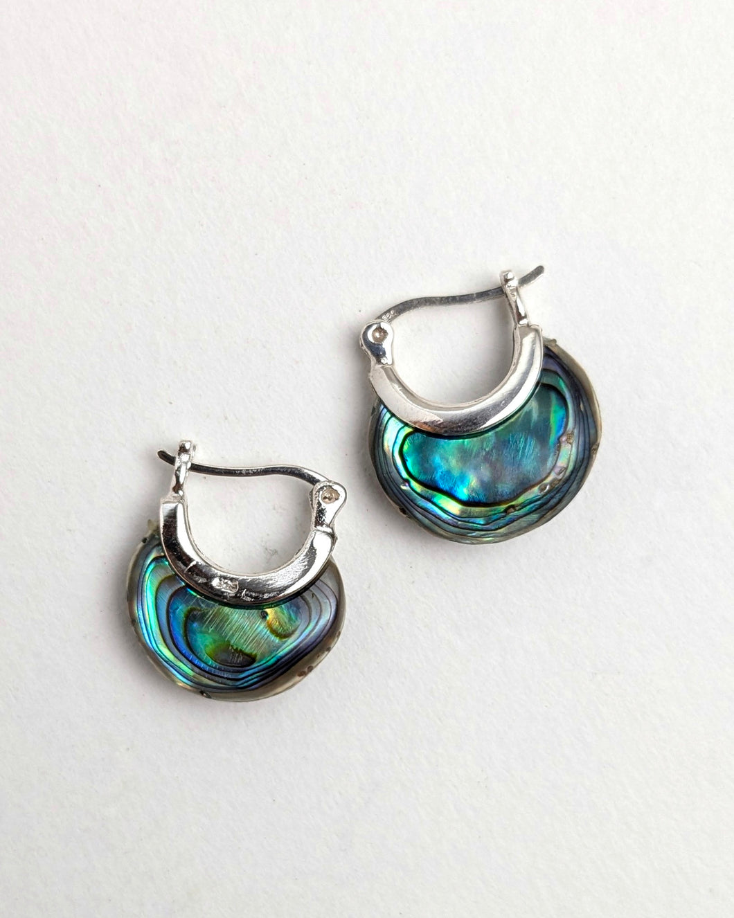 Abalone hoop earrings