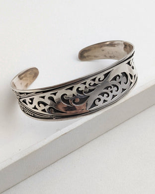 Silver fine filigree cuff