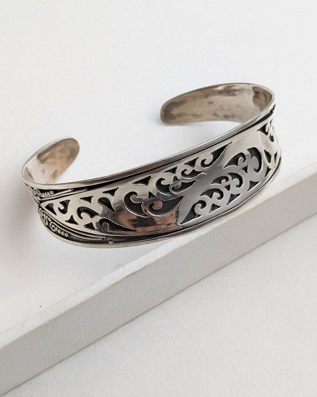 Silver fine filigree cuff