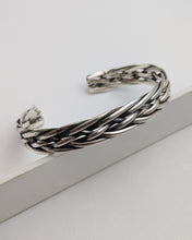 Silver braided cuff