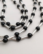 Black onyx and silver necklace