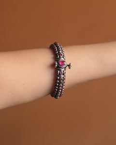 Red stone bangle bracelet