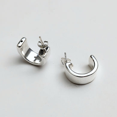 Thick Silver stud hoops