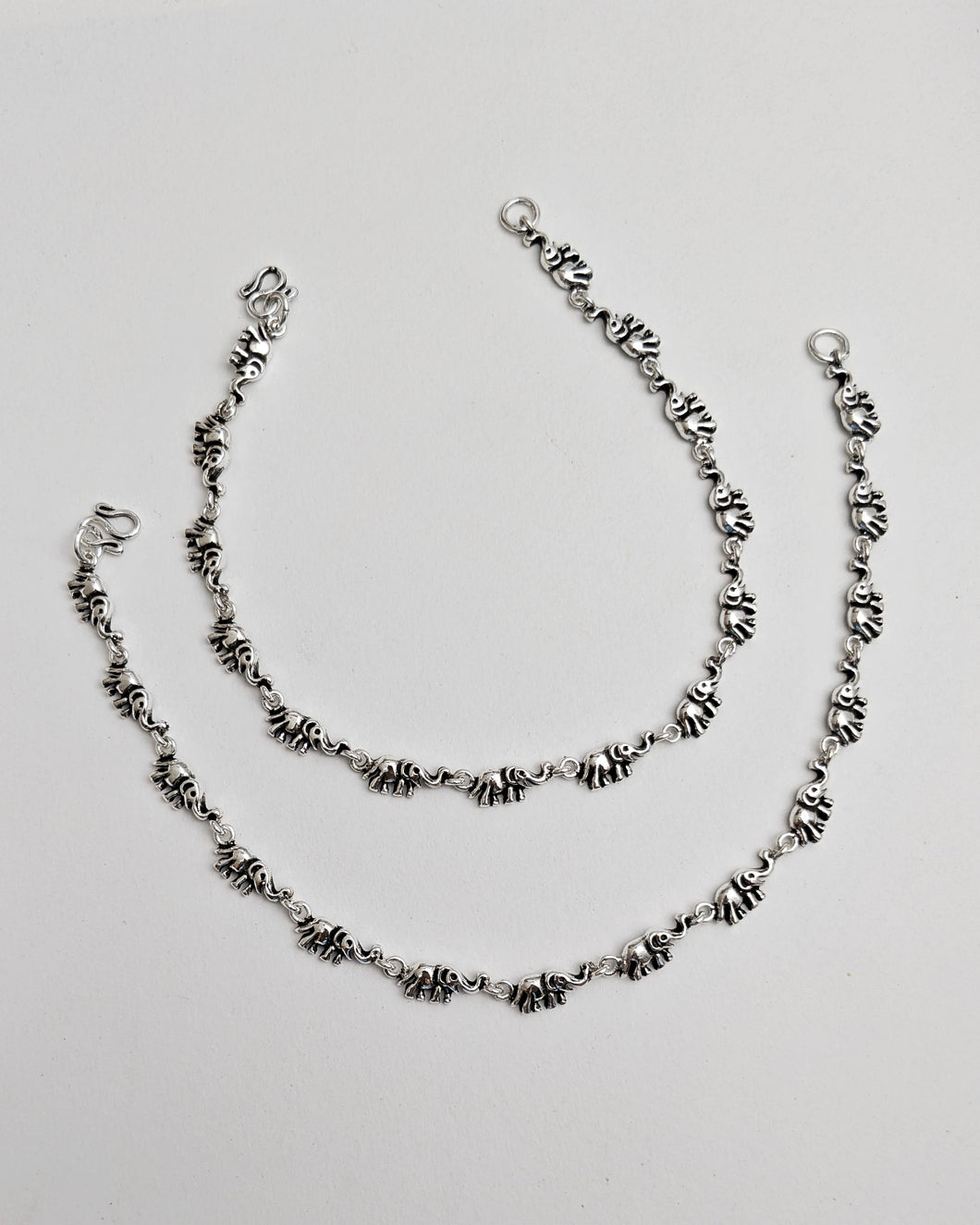Silver elephant anklet