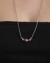 Silver bead necklace