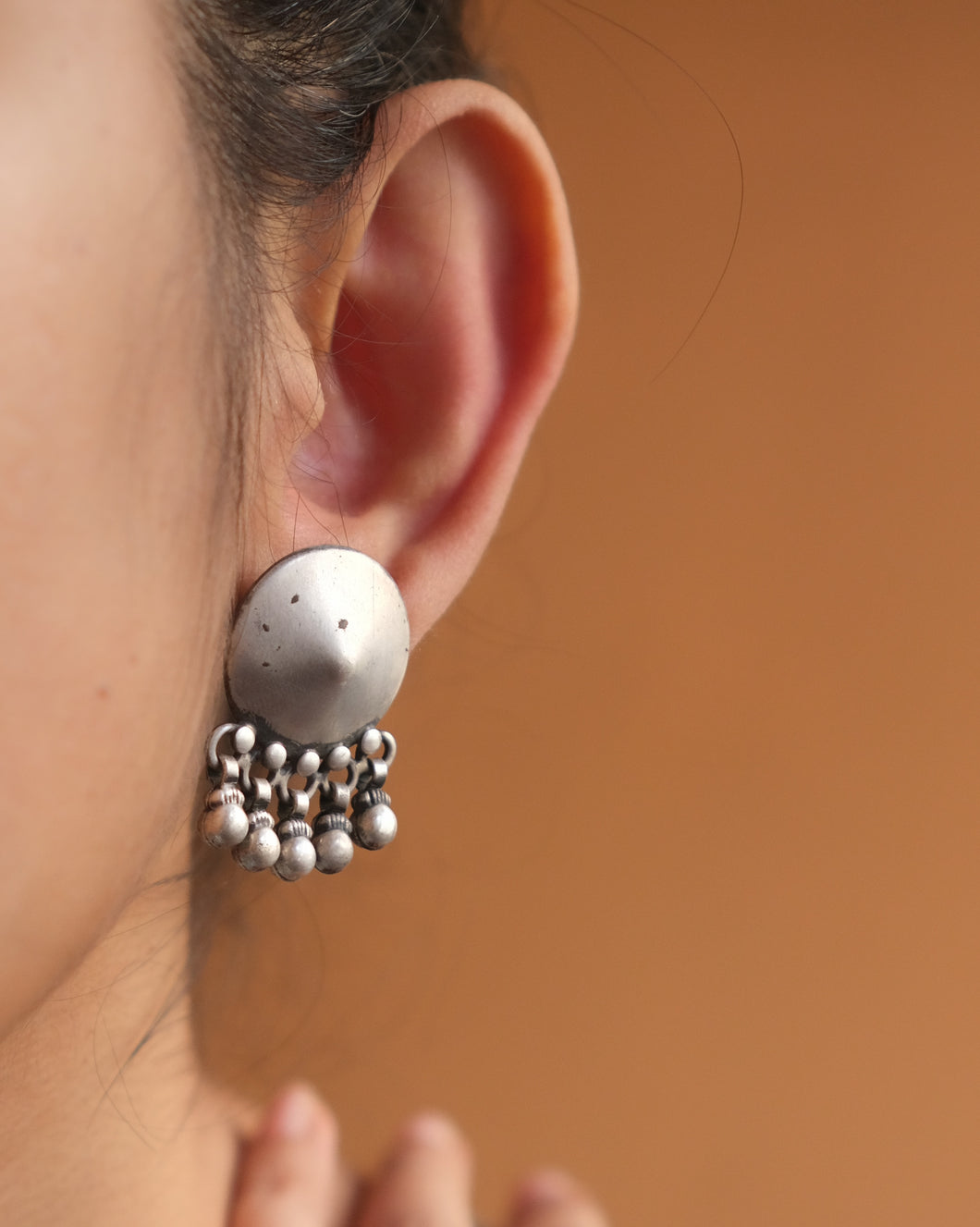 Silver stud with ghunghroo