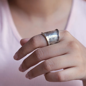 Beaten silver  ring