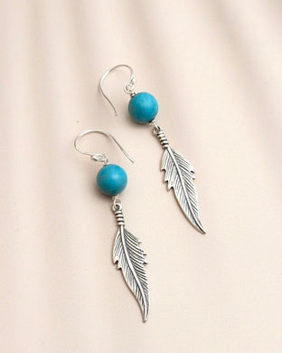 Turquiose  leaf earrings