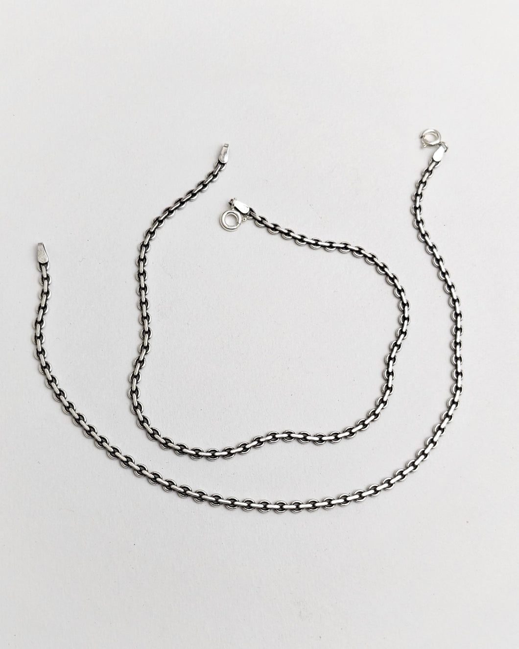 Thin silver anklets