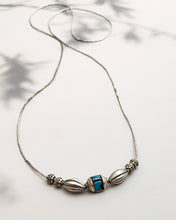 Silver bead necklace with Turquiose and silver bead