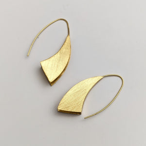 Gold plated angular  silver earrings