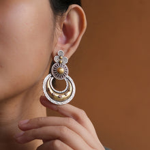 2Tone earrings with fine rawa