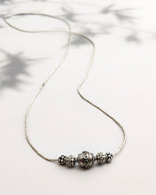 Silver bead necklace