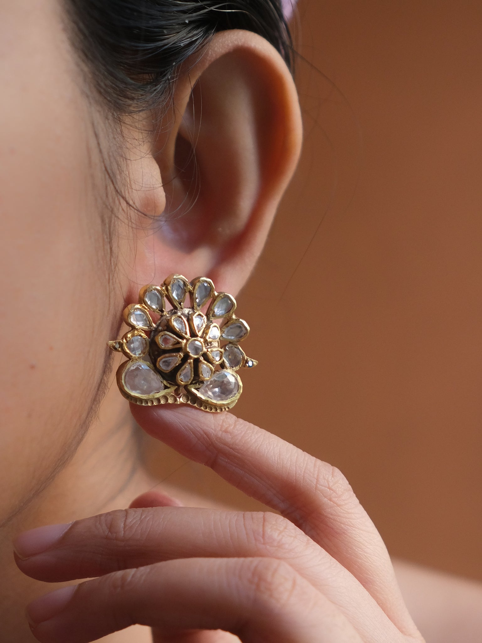 Kundan stud earrings – Silver Streak Store - Main Image