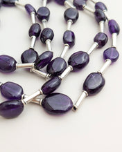 Amethyst and silver necklace
