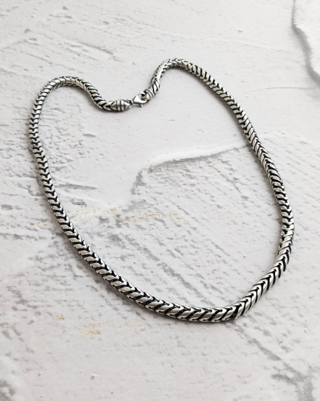 Matt silver chain