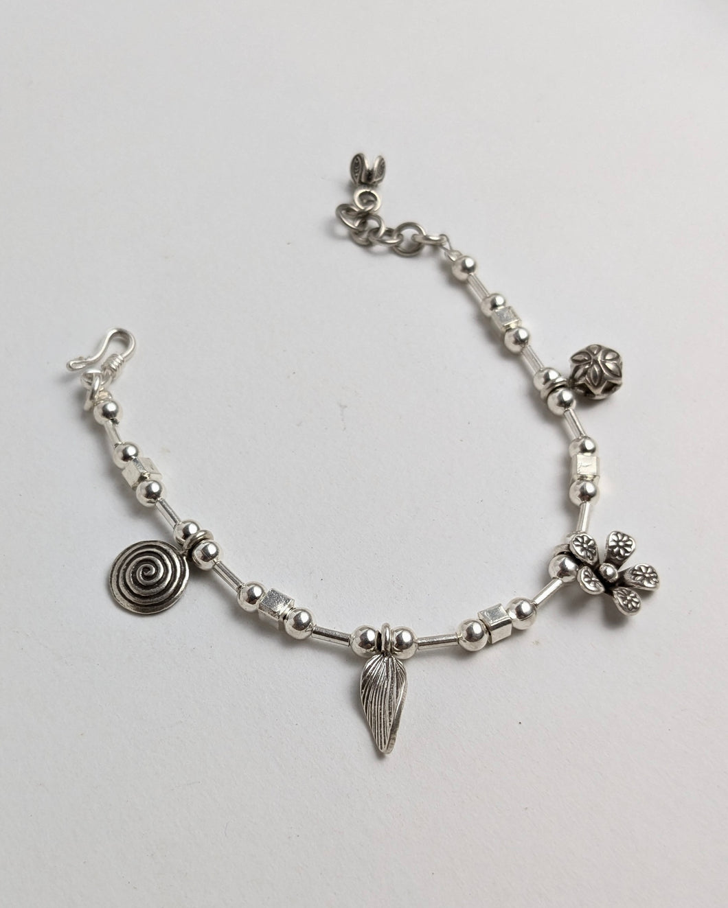 Silver charm bracelet