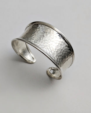 Beaten silver cuff
