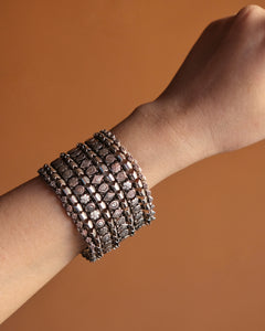 Broad silver bracelet