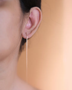 Rose gold plated silver chain earrings