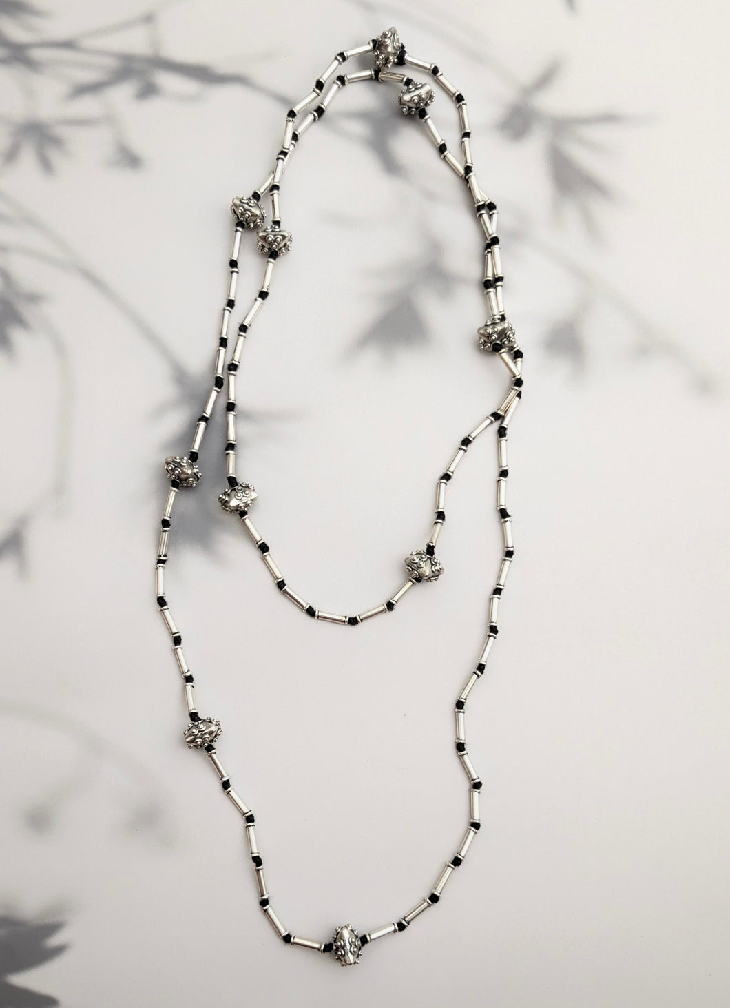 Silver bead necklace