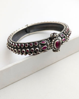 Red stone bangle bracelet
