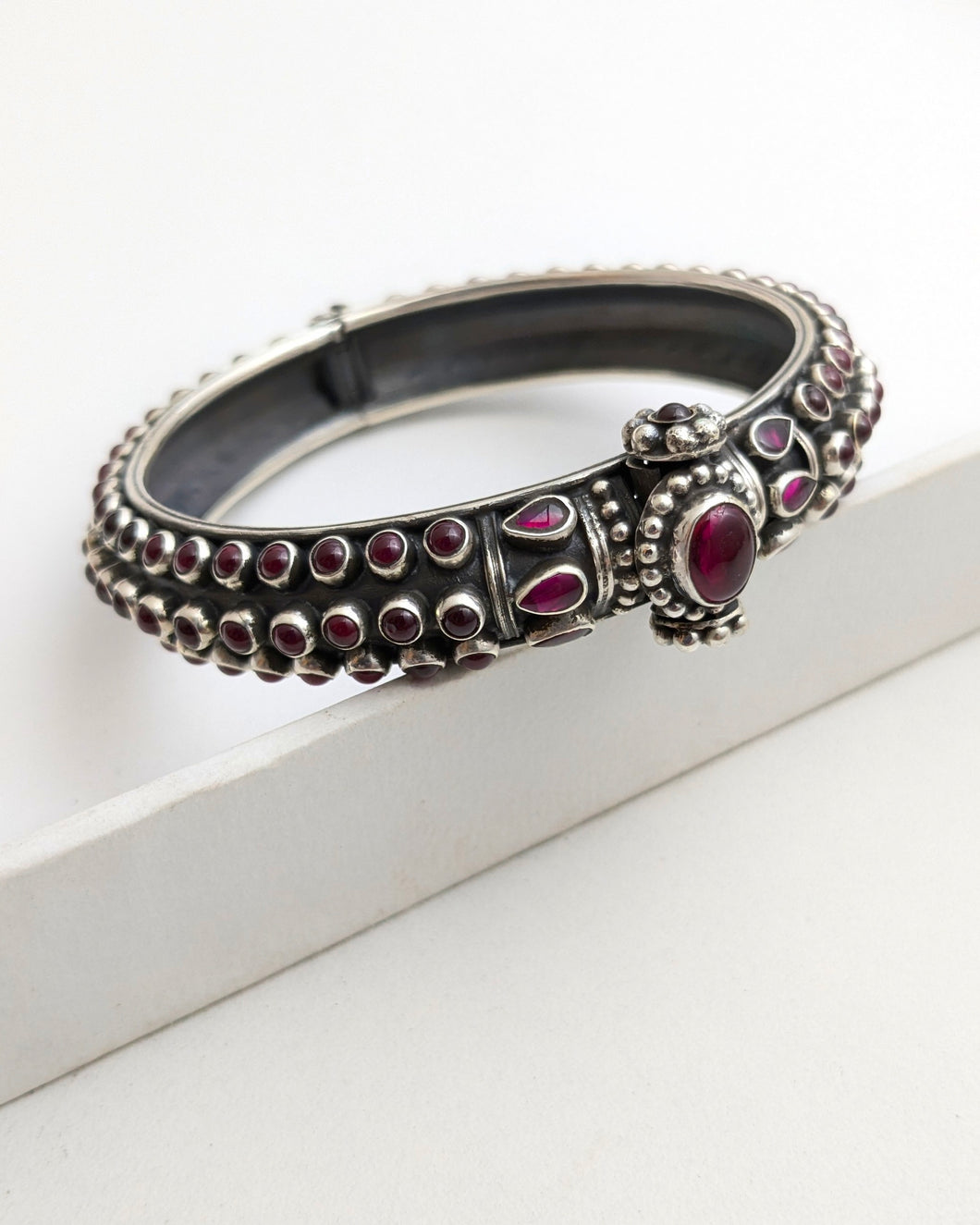 Red stone bangle bracelet