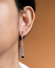 Black onyx marcasite  earrings