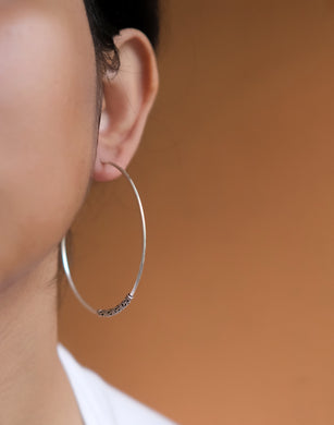 Fine silver hoop earrings