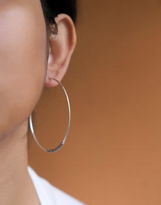 Fine silver hoop earrings
